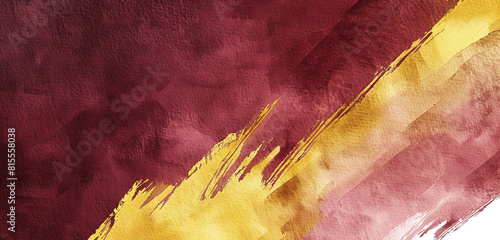 Mustard and deep maroon strokes combine in a rich and vibrant abstract.