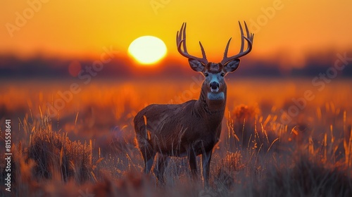 Silhouette of a mule deer  Odocoileus hemionus  at sunset in Grasslands National Park  Saskatchewan Canada Generative AI