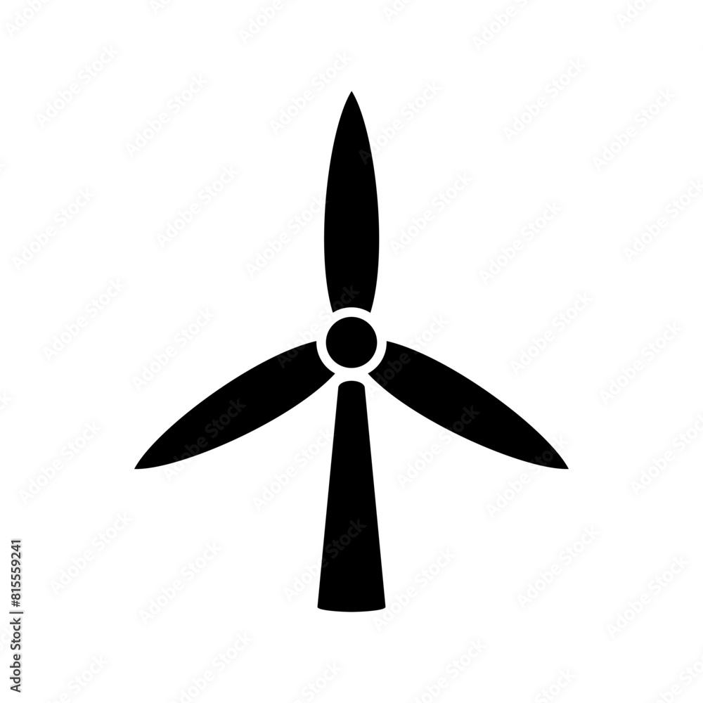 Fototapeta premium Wind energy icon vector. Windmill illustration sign. Wind power plant symbol. Alternative energy logo.