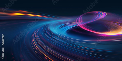 abstract background with space  abstract background with circles  abstract background with glowing circles  Abstract blue background with colorful glowing lines forming