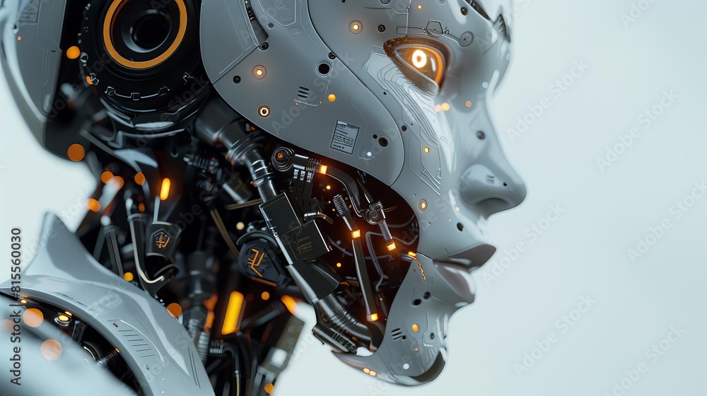 Generate a photo of a realistic robot head Generate a photo of a realistic robot head