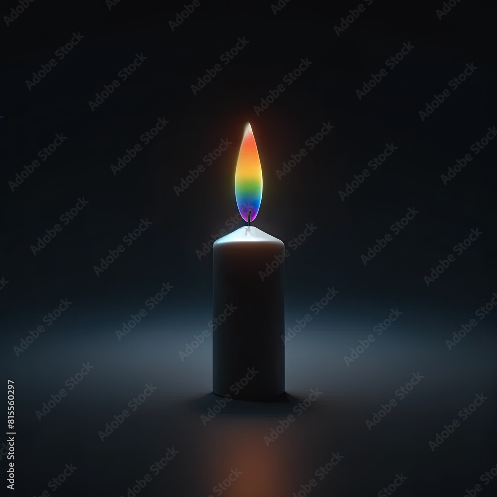 Rainbow Flame Candle Illuminating Pride Day Darkness Rainbow Flame Candle Illuminating Pride Day Darkness