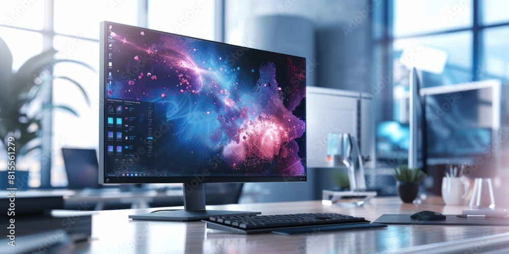 Naklejka premium modern work place in office with 24