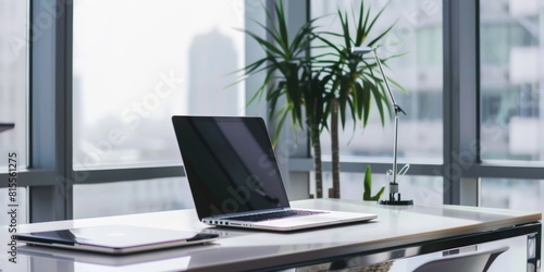 Wallpaper Mural modern laptop on office desk Torontodigital.ca