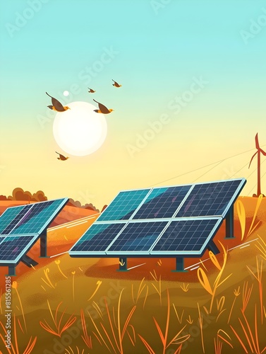 Animated Infographic Illustrating the Photovoltaic Process of Harnessing Solar Energy photo