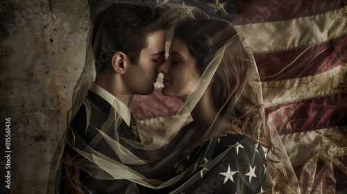 transparencies in an American flag background photo