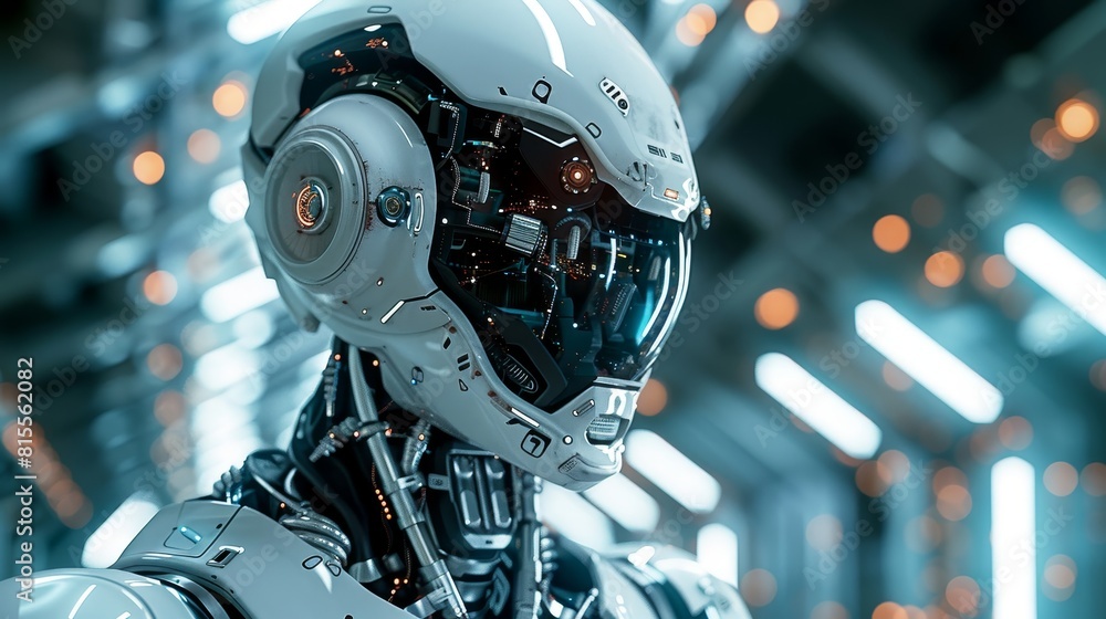 Fototapeta premium The robot is a symbol of strength, power, and invincibility