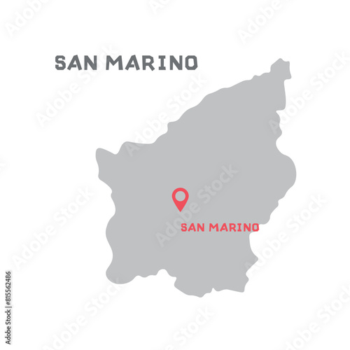 san marino vector map illustration, country map silhouette with mark the capital city of san marino inside. vector illustration. All countries can be found in my portfolio