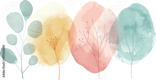 Fall Leaves Colorful Design Collection Isolated. Fall Leaves clipart objects set isolated on white, transparent for making compositions. Vector design.