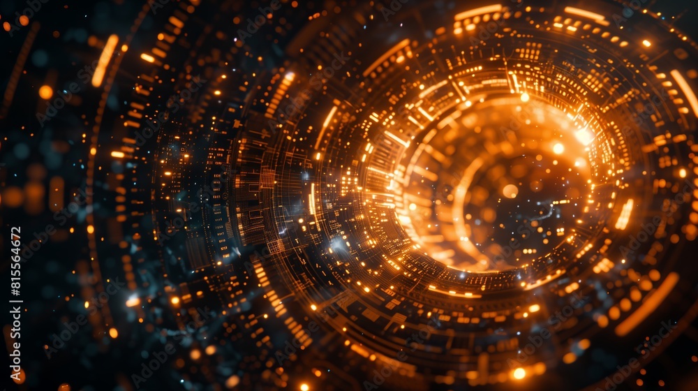 Obraz premium Chronal Convergence: A Celestial Passage Through Time and Space
