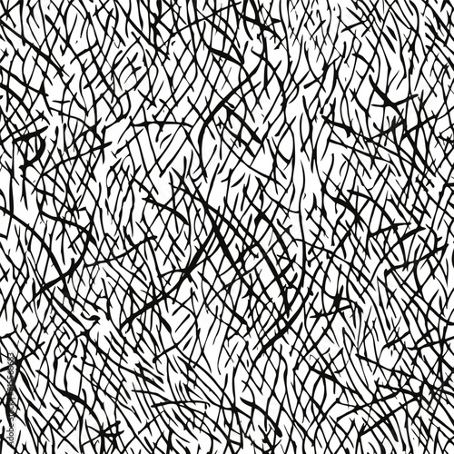 Monochrome Linear Abstract Branches Pattern. Vector illustration design.