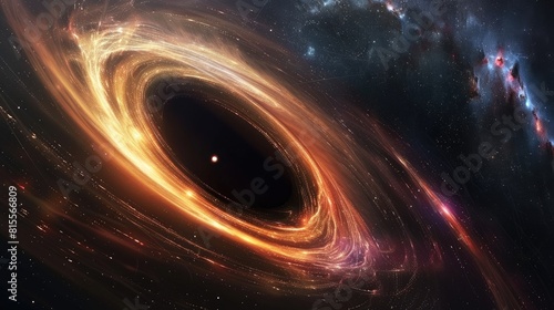 A black hole with an accretion disk. photo
