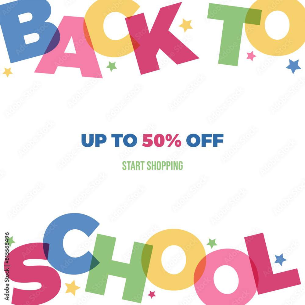 Back to school web banner with colorful title. Minimalistic trendy design templates. For web ads, postcard, card, discount flyers and big sale banners Back to school web banner with colorful title. Minimalistic trendy design templates. For web ads, postcard, card, discount flyers and big sale banners