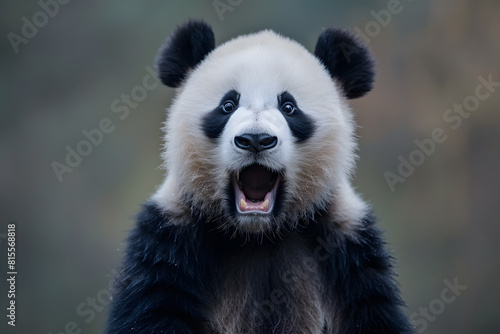 Surprised panda in natural habitat