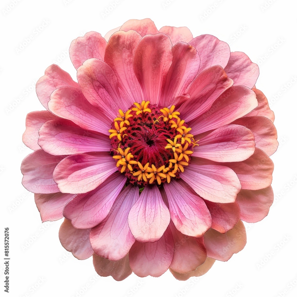 A photo of Zinnia , single object , Di-Cut PNG style , isolated on white background A photo of Zinnia , single object , Di-Cut PNG style , isolated on white background