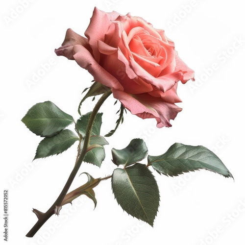 A photo of Rose   single object   Di-Cut PNG style   isolated on white background