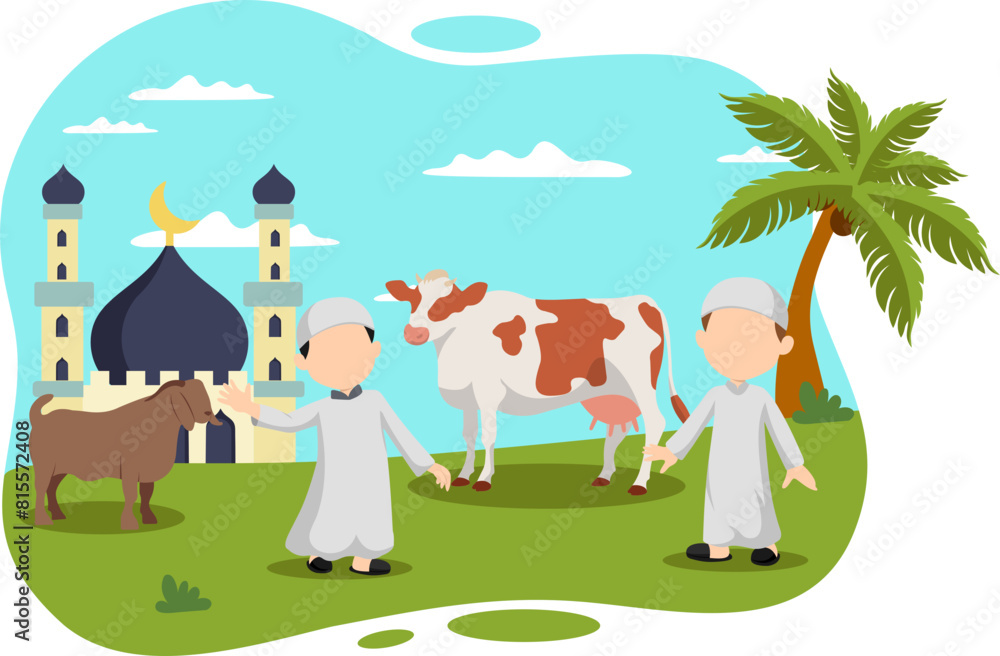 Handing Over Sacrificial Animals On Eid Al-Adha Handing Over Sacrificial Animals On Eid Al-Adha