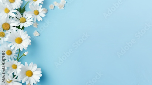 flowers on blue background wallpaper © Volodymyr