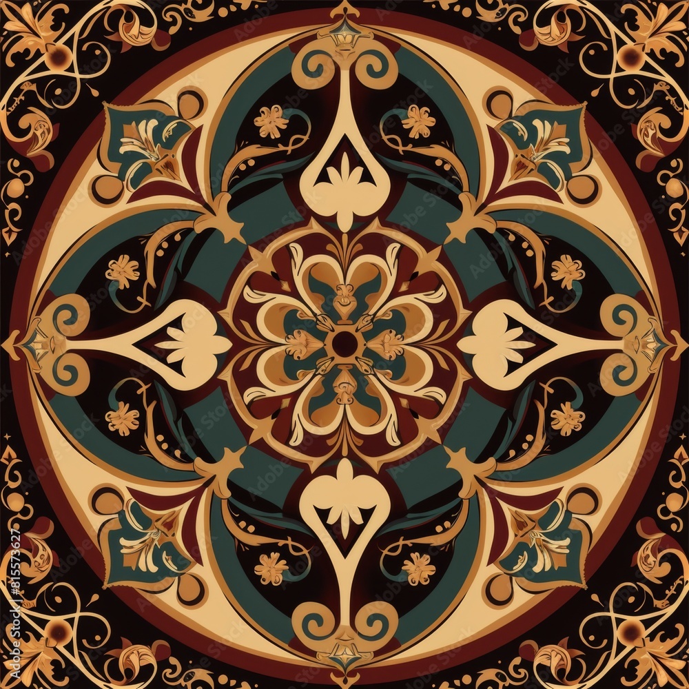 Ornate Mandala Design with Golden Accents Ornate Mandala Design with Golden Accents