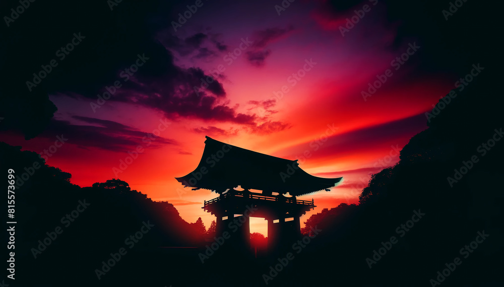 Serene Sunset at Japanese Shrine
Serene Sunset at Japanese Shrine