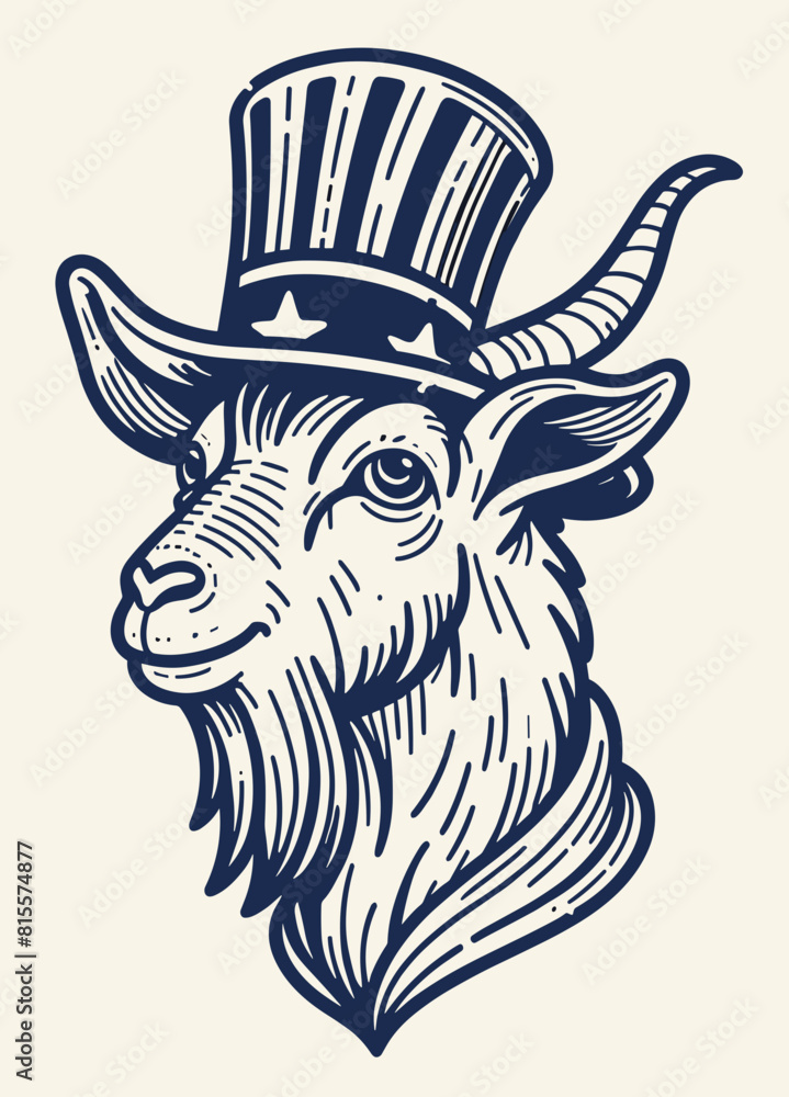 Goat 4th July Line Art Animal Patriotic with American Flag Celebration USA (United State) Art Cute Cartoon For Independence Day Memorial Day Clip Art Goat 4th July Line Art Animal Patriotic with American Flag Celebration USA (United State) Art Cute Cartoon For Independence Day Memorial Day Clip Art
