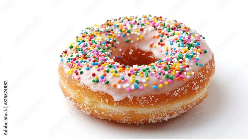 Doughnut with sprinkles on a white background Doughnut with sprinkles on a white background