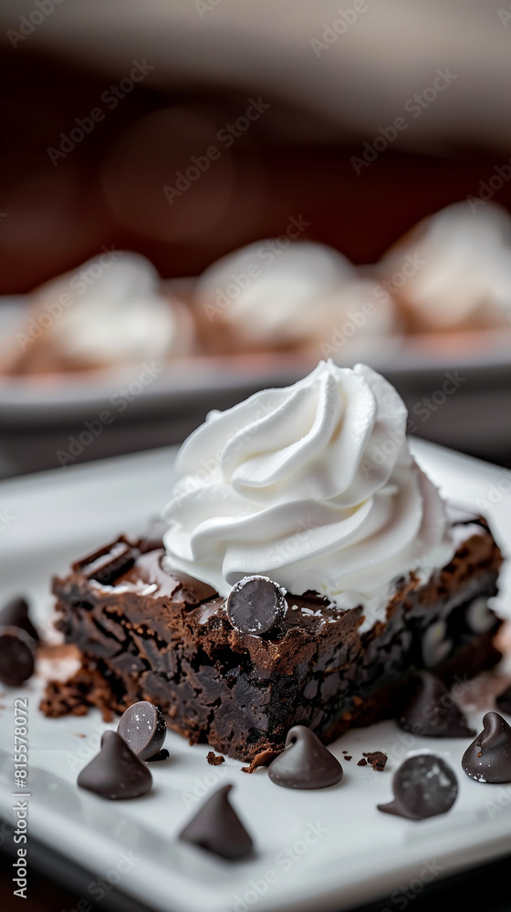 Decadent Chocolate Brownie with Whipped Cream Decadent Chocolate Brownie with Whipped Cream