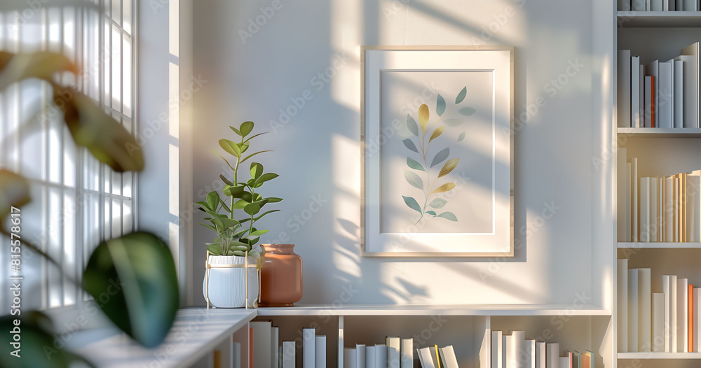 Modern Home Interior with Green Plants Modern Home Interior with Green Plants