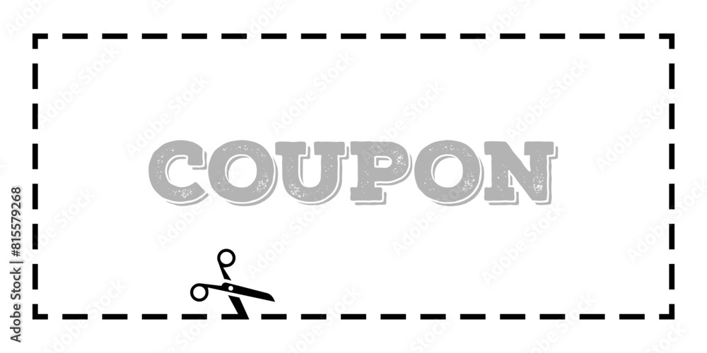 Fototapeta premium Coupon flat style black line color on white background for design project vector 10 eps