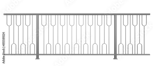 Tablou pe pânză 3D illustration of a steel ironwork balustrade, capturing the essence of modern simplicity (no background)