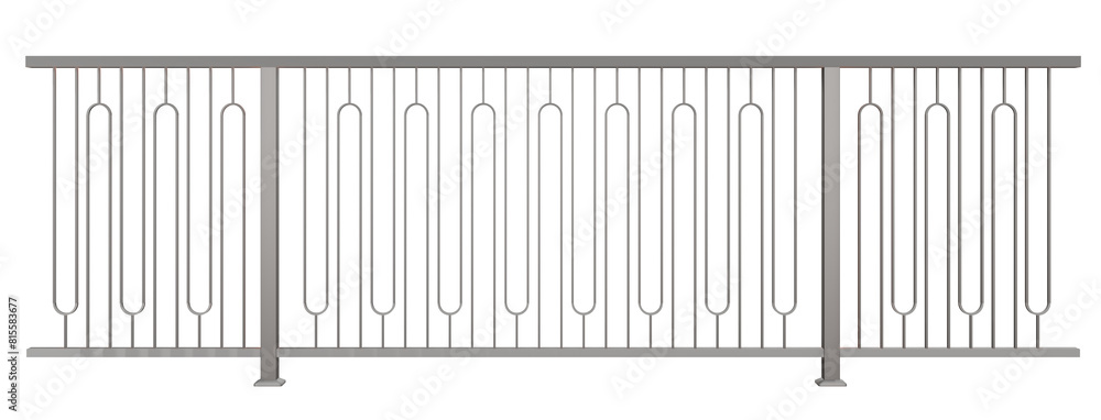 3D render features a sleek steel balustrade, showcasing the clean lines of modern architecture (transparent background). Ideal for highlighting minimalist design elements in your projects. 3D render features a sleek steel balustrade, showcasing the clean lines of modern architecture (transparent background). Ideal for highlighting minimalist design elements in your projects.