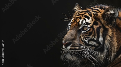 Sumatran tiger Panthera tigris sumatrae beautiful animal and his portrait : Generative AI photo