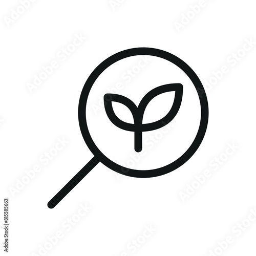 Search plant isolated icon, biotechnology research vector symbol with editable stroke