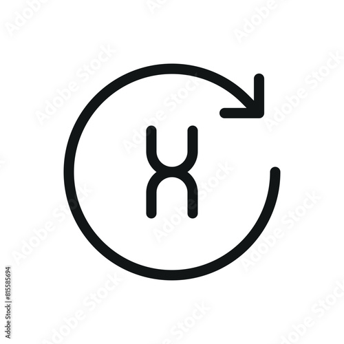 DNA circle arrow isolated icon, gene update vector symbol with editable stroke