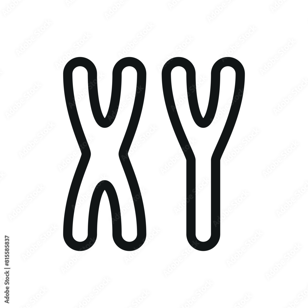 XY chromosomes isolated icon, X Y DNA vector symbol with editable stroke XY chromosomes isolated icon, X Y DNA vector symbol with editable stroke