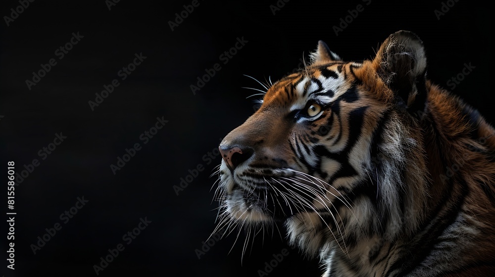 Portrait of a Tiger with a black background : Generative AI Portrait of a Tiger with a black background : Generative AI
