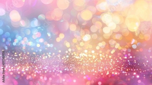 Abstract blur bokeh banner background Rainbow color pastel bokeh background