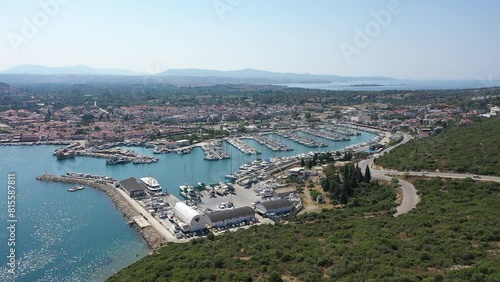 Sigacik Marina in the Cittaslow City Seferihisar Drone video, Izmir Turkey
