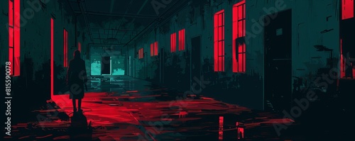 A paranormal scene set in an abandoned asylum, where the echoes of tortured souls linger in the shadows, haunting all who dare to enter.   illustration.
