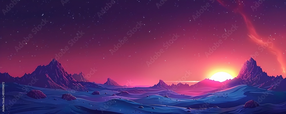 A cosmic dreamscape where stars twinkle in the endless expanse of space, their light casting a mesmerizing glow across the celestial canvas.   illustration.