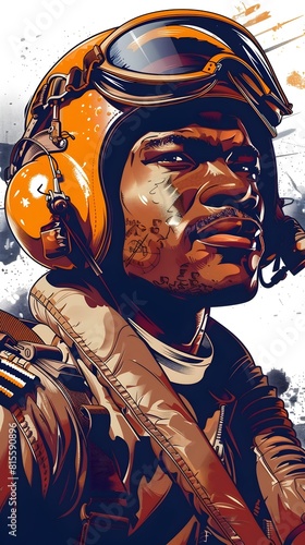 Heroic Tuskegee Airman Pilot Breaks Barriers in Segregated US Military Esports Inspired Portrait