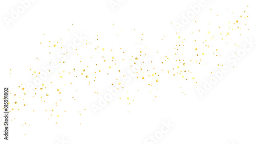 Gold glitter texture. Isolated hexagonal sequins on white background.