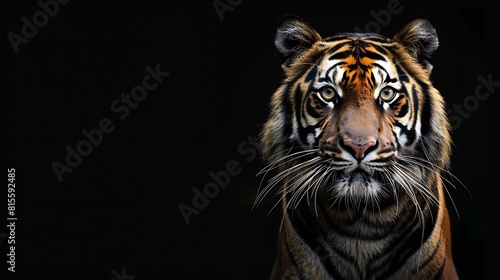 Sumatran tiger Panthera tigris sumatrae beautiful animal and his portrait   Generative AI