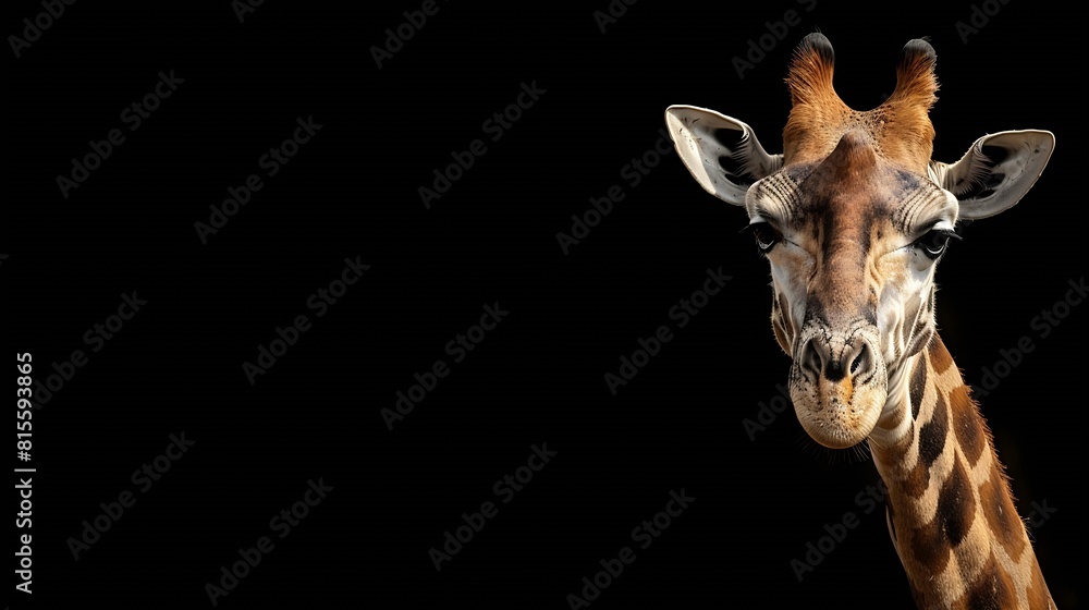 Obraz premium The giraffe Giraffa camelopardalis is an African eventoed ungulate mammal the tallest of all extant landliving animal species and the largest ruminant : Generative AI