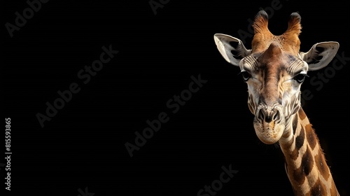 The giraffe Giraffa camelopardalis is an African eventoed ungulate mammal the tallest of all extant landliving animal species and the largest ruminant : Generative AI photo