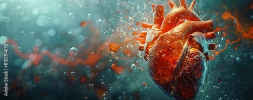 Coronary arteries heart, Illustrate the risk of heart attack photo