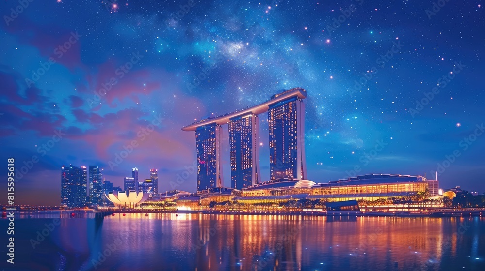 Marina Bay Sands in Singapore is a luxury hotel, casino, and convention center.