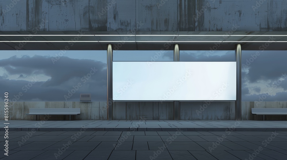 Fototapeta premium blank billboard (empty advertisement) Empty mockup template