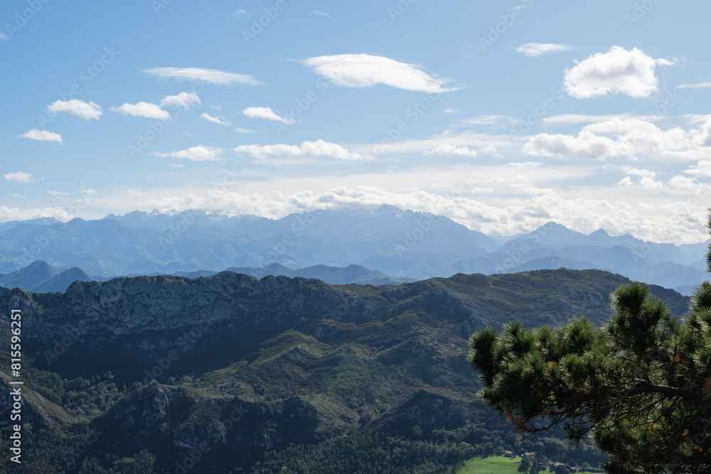 The Picos de Europa with some cloud on a sunny day. The Picos de Europa with some cloud on a sunny day.