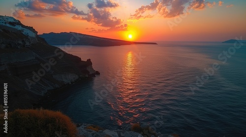 Santorini, Greece. Amazing sunset over the caldera. © Nuth